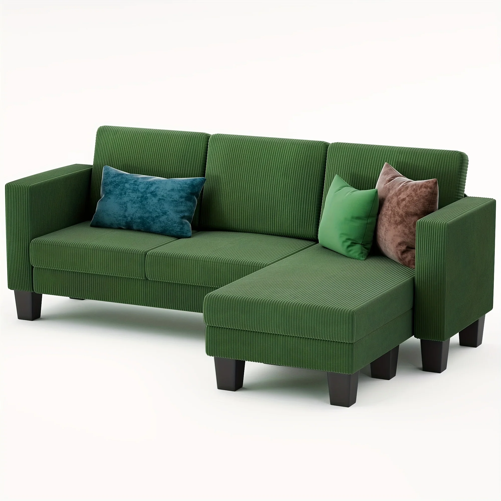 3 Seater Sofa Convertible Reversible Sofa Living Room Furniture Set Corduroy Local Warehouse