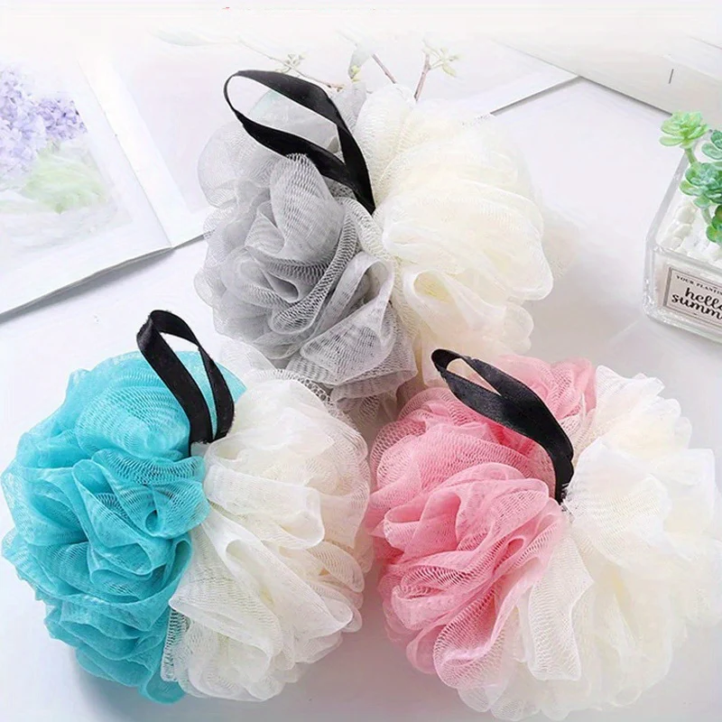 (4 Pieces)  Bath Ball, Cleaning Ball, Random Color, Bath Accs